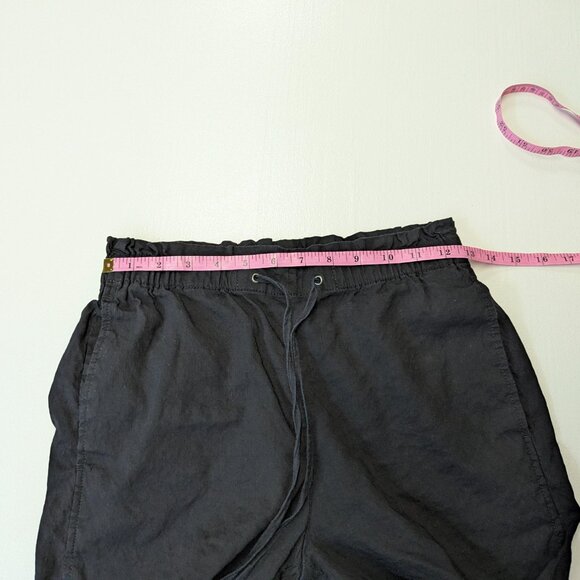 Theory Size 2 Linen Blend Black Drawstring Pants - Picture 7 of 14